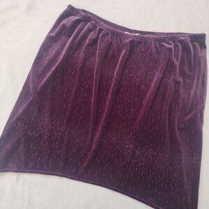 Vintage 90s Y2K Purple Velvet Glitter Skirt  XL XXL NEW Deadstock Stretchy
